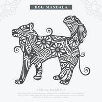 DOG Mandala Vector. Vintage decorative elements. Oriental pattern, vector illustration.