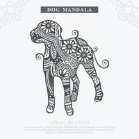 DOG Mandala Vector. Vintage decorative elements. Oriental pattern, vector illustration.