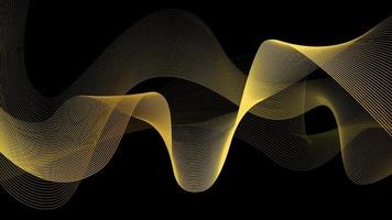 Luxurious golden waves black background vector