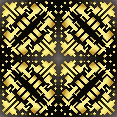This is a golden texture with complex geometric shapes in the Art Deco style