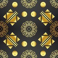 It's a dark texture with golden mandalas and arrows vector