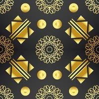 It's a dark texture with golden mandalas and arrows vector