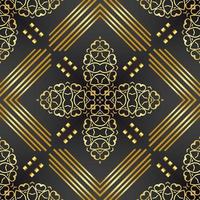This is a dark texture with a golden openwork pattern in the Art Deco style vector