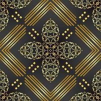 This is a dark texture with a golden openwork pattern in the Art Deco style vector