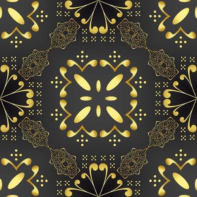 This is a dark floral texture with a golden openwork pattern in the Art Deco style