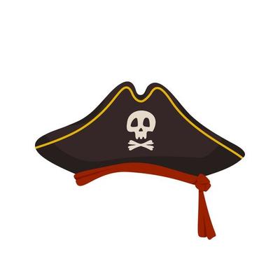 pirate headdress for masquerade. skull hat. flat vector illustration ...