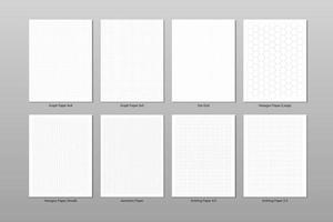 conjunto de plantillas de papel de cuaderno en blanco vector