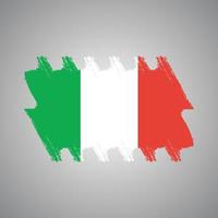 Italy flag vector with watercolor brush style