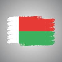 Madagascar flag vector with watercolor brush style