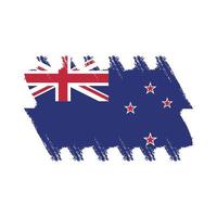 New Zealand flag vector with watercolor brush style