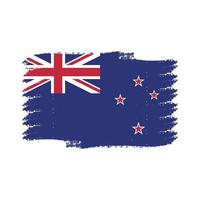 New Zealand flag vector with watercolor brush style