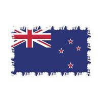 New Zealand flag vector with watercolor brush style