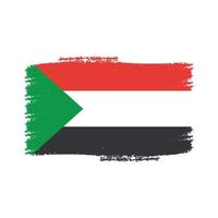 Sudan flag vector with watercolor brush style