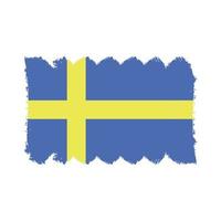 Sweden flag vector with watercolor brush style