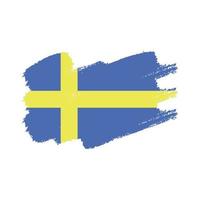 Sweden flag vector with watercolor brush style