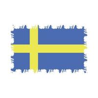 vector de bandera de suecia con estilo de pincel de acuarela