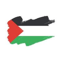 Palestine flag vector with watercolor brush style