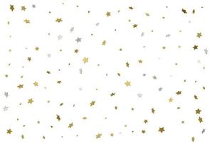 Fondo de brillo dorado. Confeti de estrellas de oro 3d. vector. vector