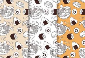 Seamless Pattern of Japanese Food vector