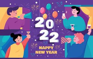 Happy New Year 2022 vector