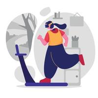 Virtual Run at Home vector