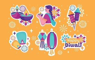 Diwali Festival Sticker vector