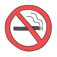 Cartoon no smoking sign, vector illustration