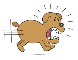 perro enojado de dibujos animados persiguiendo, ilustración vectorial vector