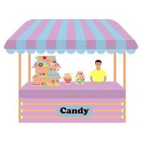 Stall counter with candy vector