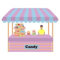 Stall counter with candy vector