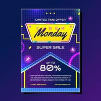 cartel promocional del cyber monday vector