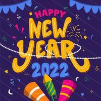 Concept of Happy New Year 2022 vector