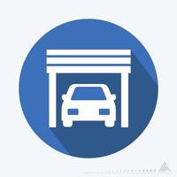 Vector Graphic of Car in Garage - Flat Style