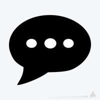 Icon Vector of Message Bubble with dots - Glyph Style
