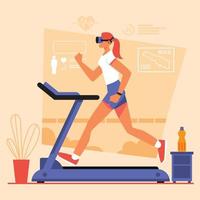 Virtual Run at Home vector