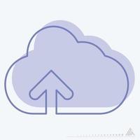 Icon Vector of Cloud with upward arrow - Two Tone Style