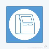 Vector Graphic of ATM Machine - White Moon Style