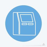 Vector Graphic of ATM Machine - Blue Monochrome Style