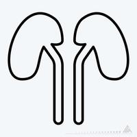 Icon Vector of Kidney - Line Style