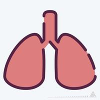 vector icono de pulmones - estilo de corte de línea