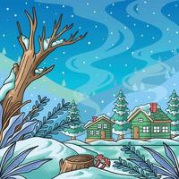 Beautiful Winter Scenery vector