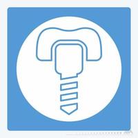 Icon Vector of Dental Implants - White Moon Style