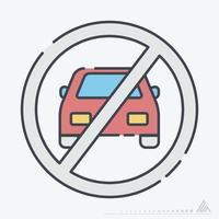 Vector Graphic of No Parking - Line Cut Style