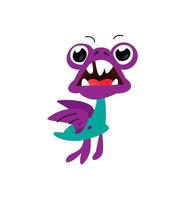 Funny turtle monster character. Vector. Brand mascot. Big-eyed dinosaur, funny and cute. vector