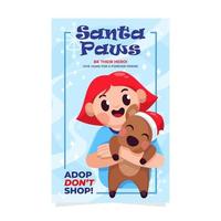 Santa Paws Poster Template vector