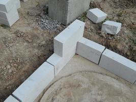 Building bricks, stone materials for work photo