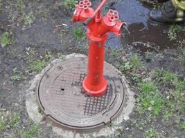 The work of firefighters to extinguish the fire hydrants photo