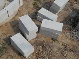 Building bricks, stone materials for work photo