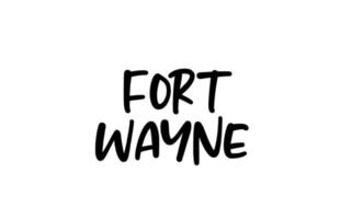 Fort Wayne City tipografía manuscrita palabra texto letras a mano. texto de caligrafía moderna. de color negro vector