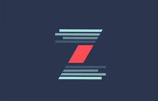 Z red blue alphabet letter logo icon for company and business with line design vector